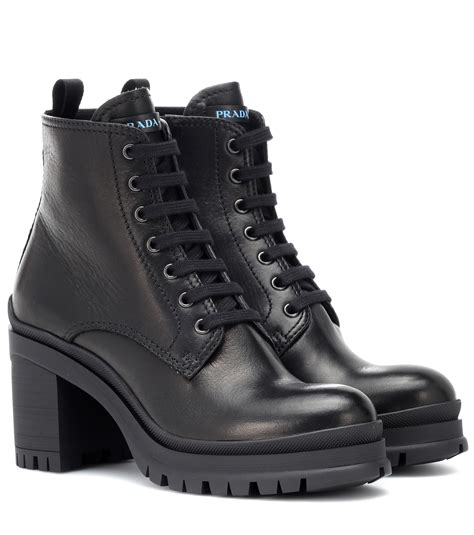 prada sport black leather boots|prada ankle boots women's.